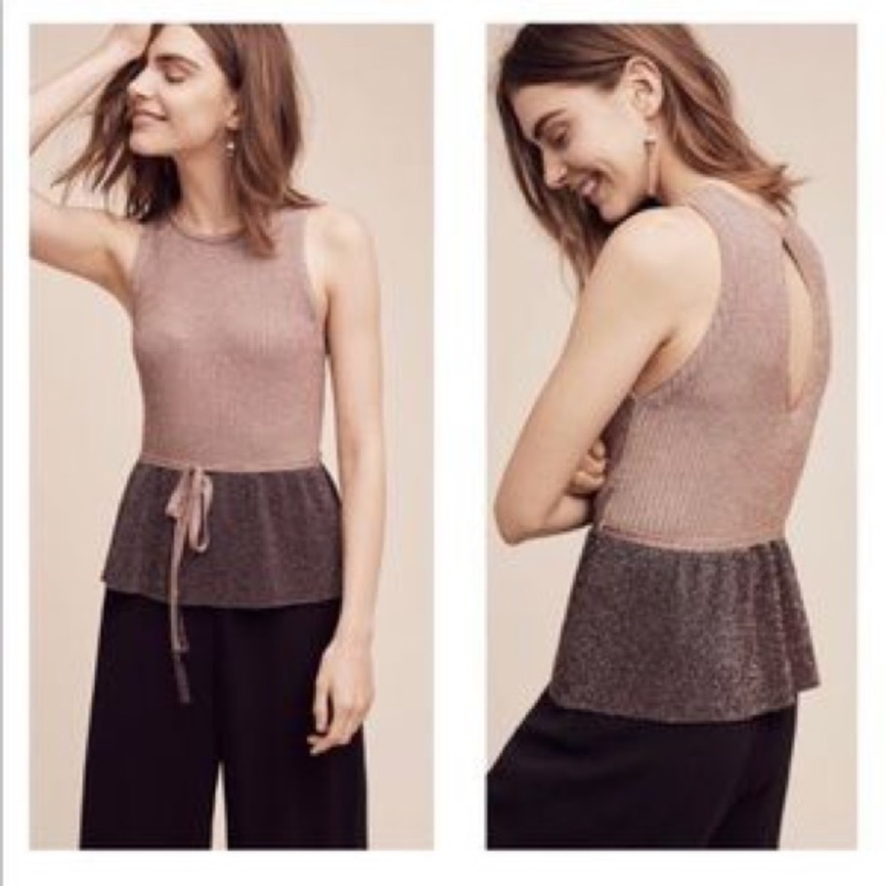 Anthropologie Two-Tone Sleeveless Blouse